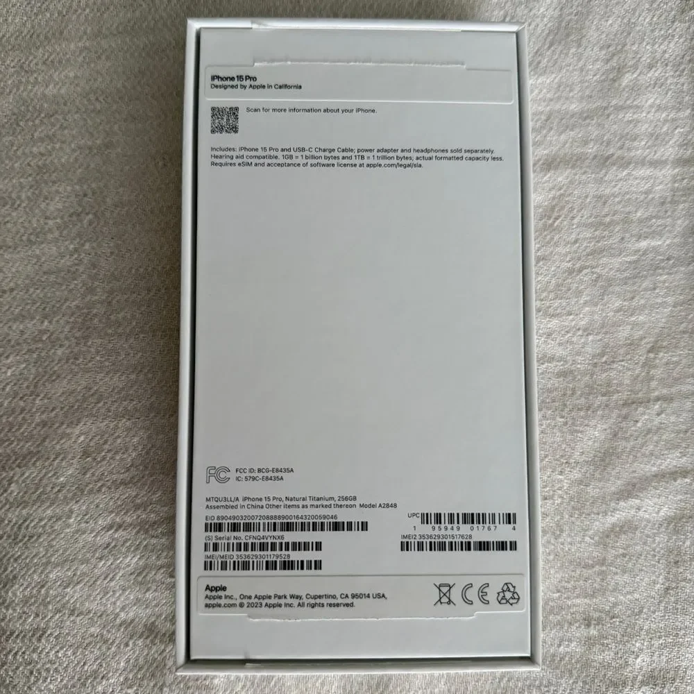 Apple Iphone 15 Pro Box Only with stickers